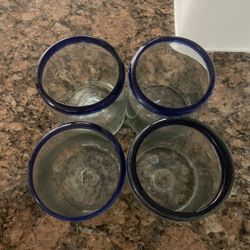 Mexican Hand Blown Low Ball Glasses 