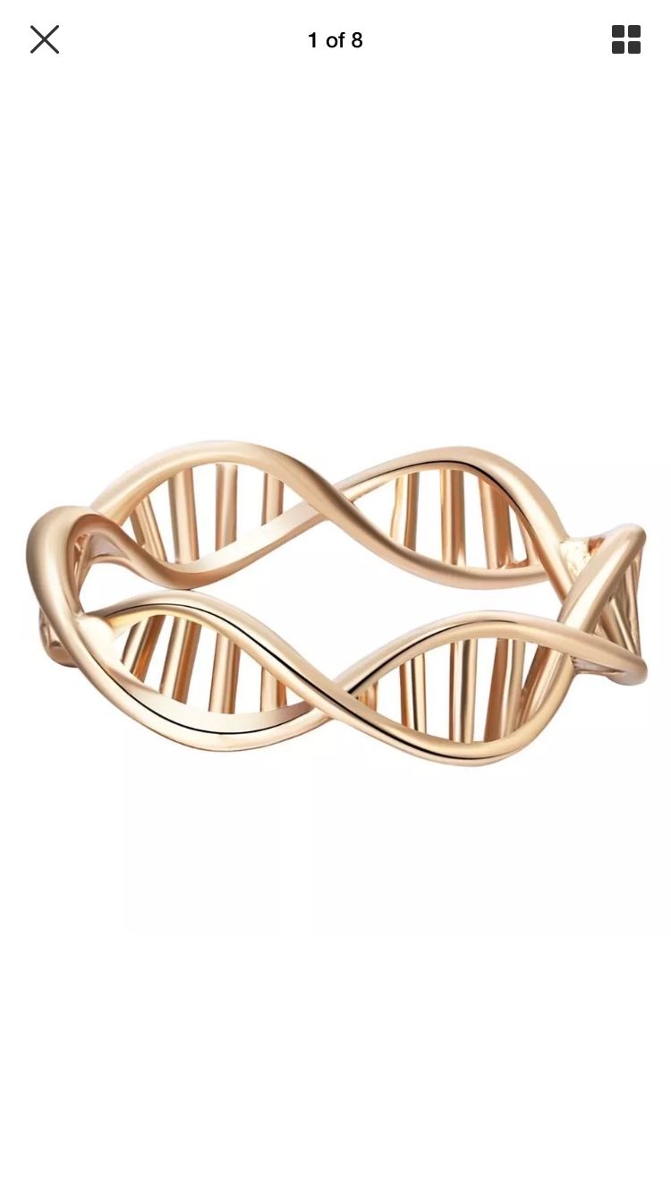 Gold Science Chemistry DNA Ring Size 8