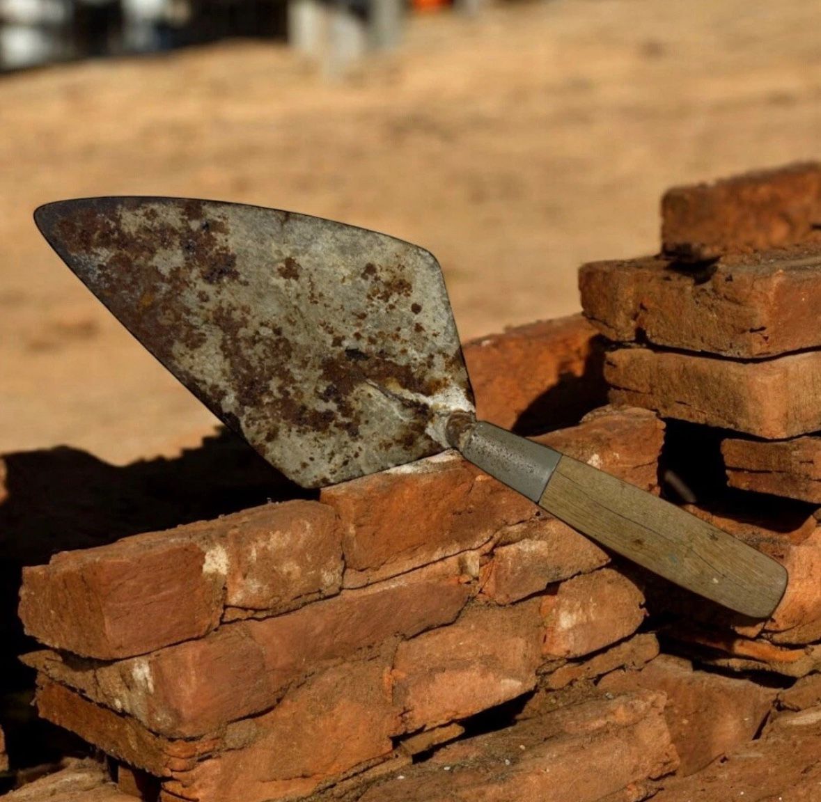 Vintage Disston Brick Trowel 15.5” Wood Handle Masonry Tool USA Collectible