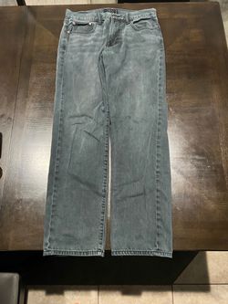 Lucky Brand Men's Gray Straight Denim Jeans Medium Wash Mid Rise 33x32