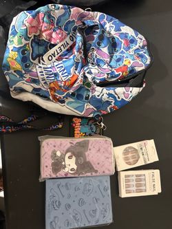 Stitch Print Backpack with Accessories Bundle