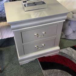 SILVER 2 Drawer Nightstand 🩶🩶🩶