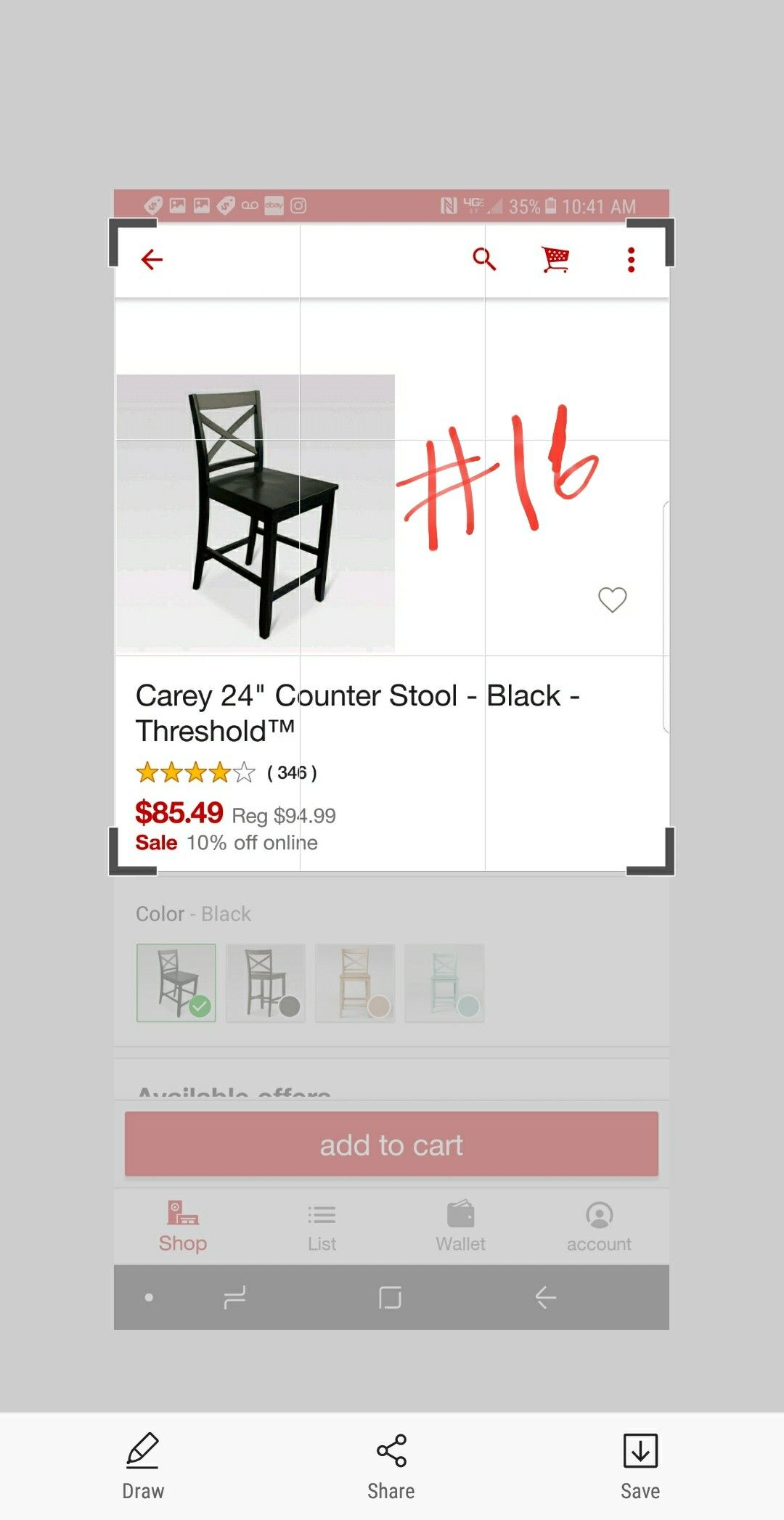 Counter stool - Black