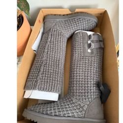 UGG Gray Knit Boots