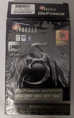 Rare - Retro New Nvidia GeForce Sparkle 9400 GT PCI Video Card for Gaming 1GB (1024MB), Brand New, Never Used