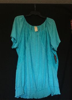 Blue Plus Size Blouse