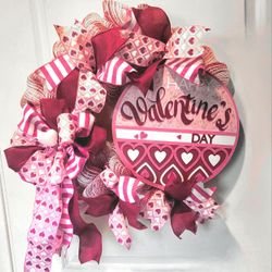 Valentines Day Wreath Deco Mesh Bows 