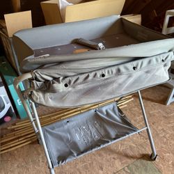 Baby Changing Table Portable Folding Diaper Changing Station with Wheels