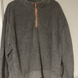 Ladies Gray Fleece Pullover