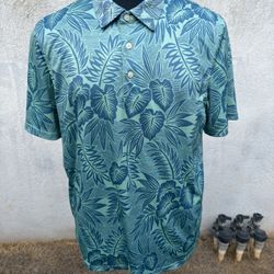 PreOwned Reyn Spooner Brrr Polo Shirt Hawaiian Print Men's Large