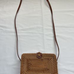Straw Woven Purse Crossbody Handwoven Rattan Basket Envelope Boho Bag Handbag