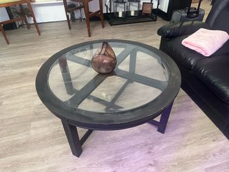 Round wooden table