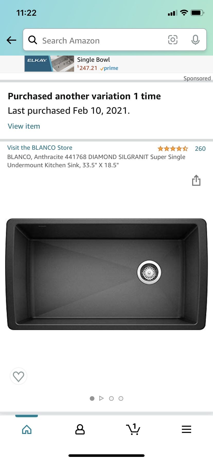 Blanco Sil Granite Sink 33.5x18.5 Brand New