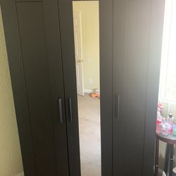IKEA Black Mirror Wardrobe Armoire