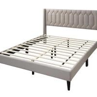 Queen Size Ligj Brown Bed With Orthopedic Mattress 