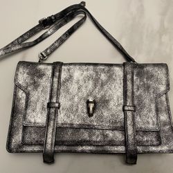 Leather Clutch with Shoulder Strap 