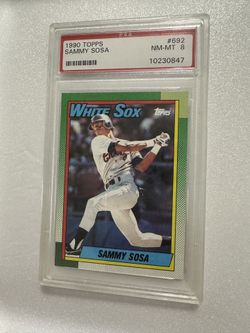 1990 Topps Sammy, Sosa PSA 8. Chicago White Sox, Chicago Cubs.