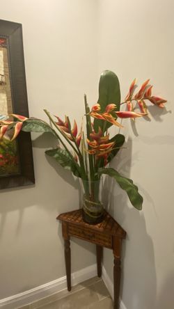 Bird of paradise Plant ( Artificial ) With Glass Vase