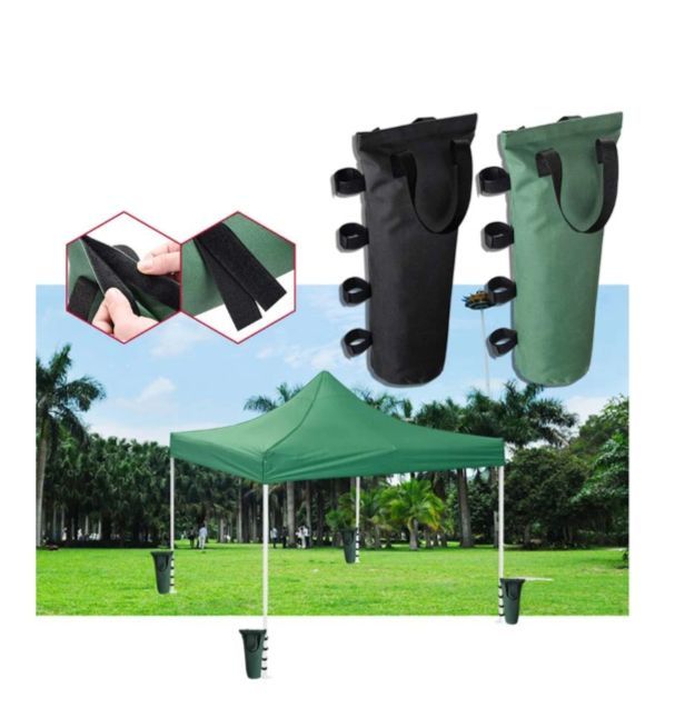 Sand Weight Bags for Pop-Up Canopy Gazebo Sun Shelter Outdoor Tents Monoshock Weight Bags 4 Pcs (Green/ Black) - Halloween Sale