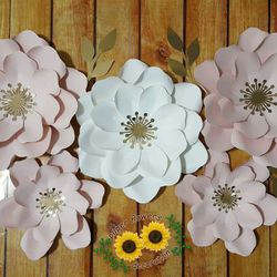 Pink And White Paper flowers Decoration