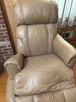 Beige Leather Recliner Chair