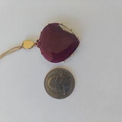 10k 12.5 Ruby Heart Pendant 