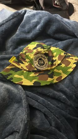 Tough Mama Properly Baked camo bucket hat