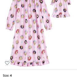 Disney Princess Nightgown With Matching Doll Gown
