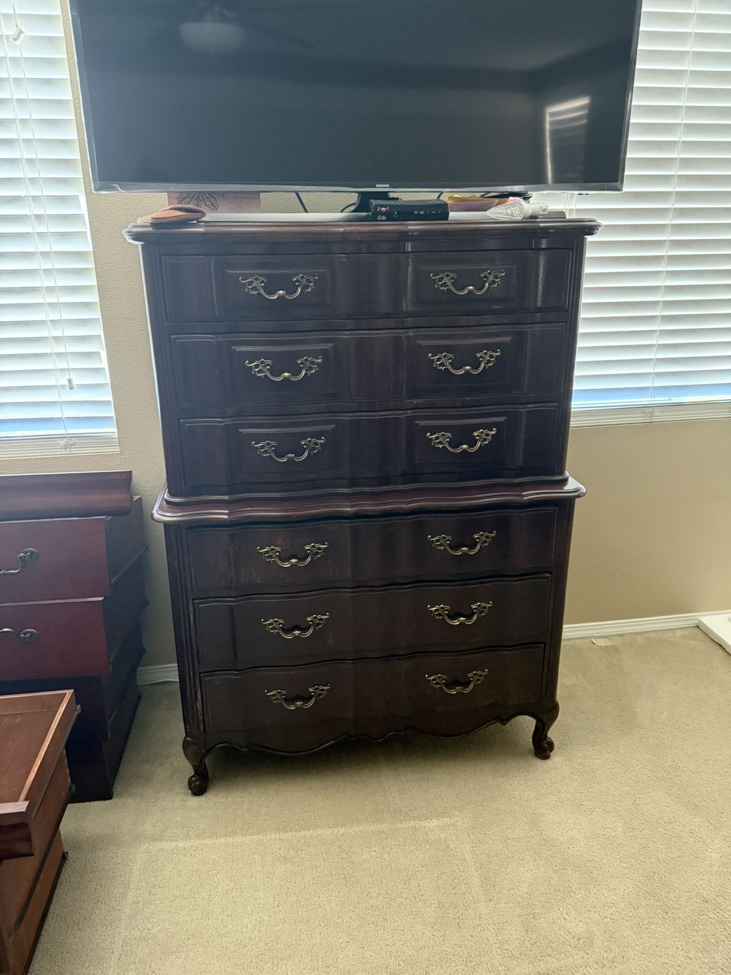 Tall Brown Dresser- 6 Drawers