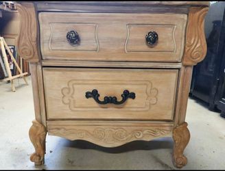 French Provincial Wood Nightstand