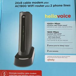 Motorola AC 1900 Cable Modem WiFi Router Docsis 3.0