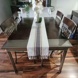 Wood/metal Dining Table Set. Moving Sale!