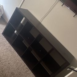 Dark Brown 8 Cubby Storage Shelf 