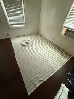 Striped Checkerboard Reversible Washable Rug