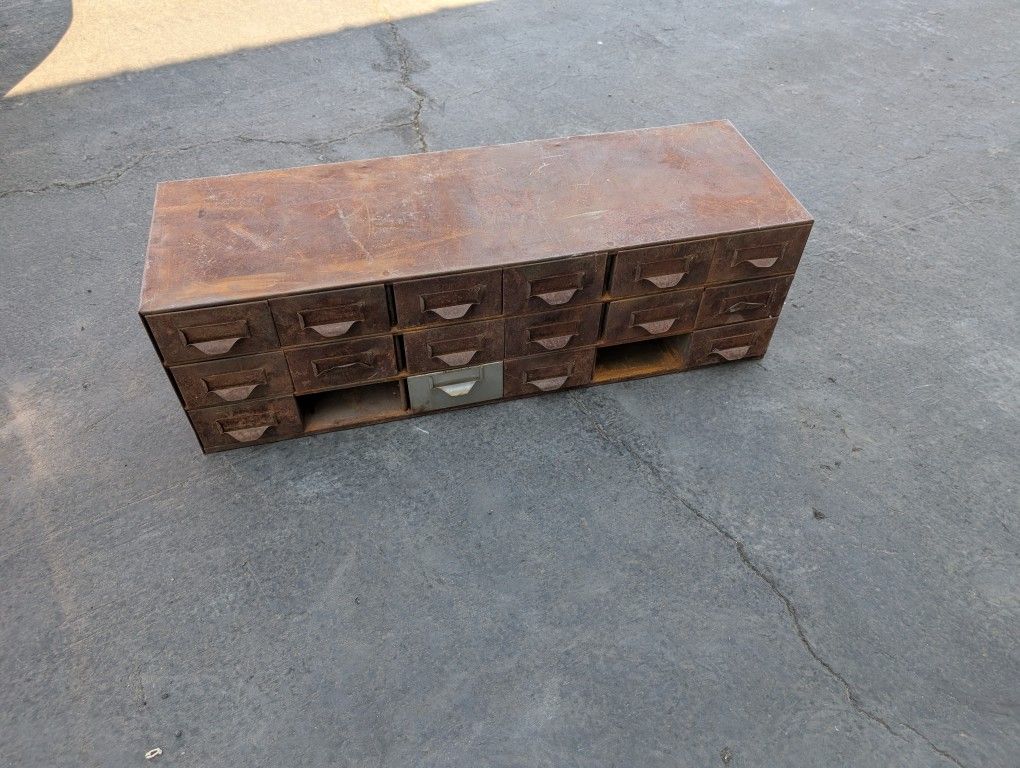 Vintage Lyon Parts Cabinet 34x11x11