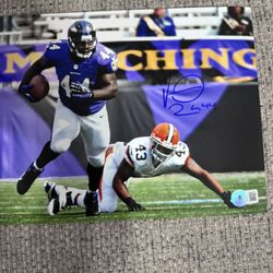 Vonta Leach Signed Autograph 8x10 Photo - Beckett Coa - Baltimore Ravens