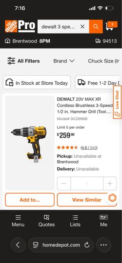 DEWALT 20V MAX XR Brushless Hammer Drill