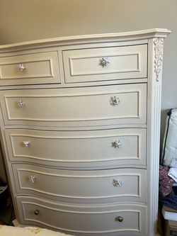 White Tall Dresser with Nautical Hardware