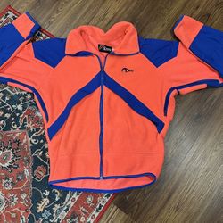 VTG 80s 90s LOWE Alpine Systems Red Black Fleece Outdoor Hiking Jacket Mens L