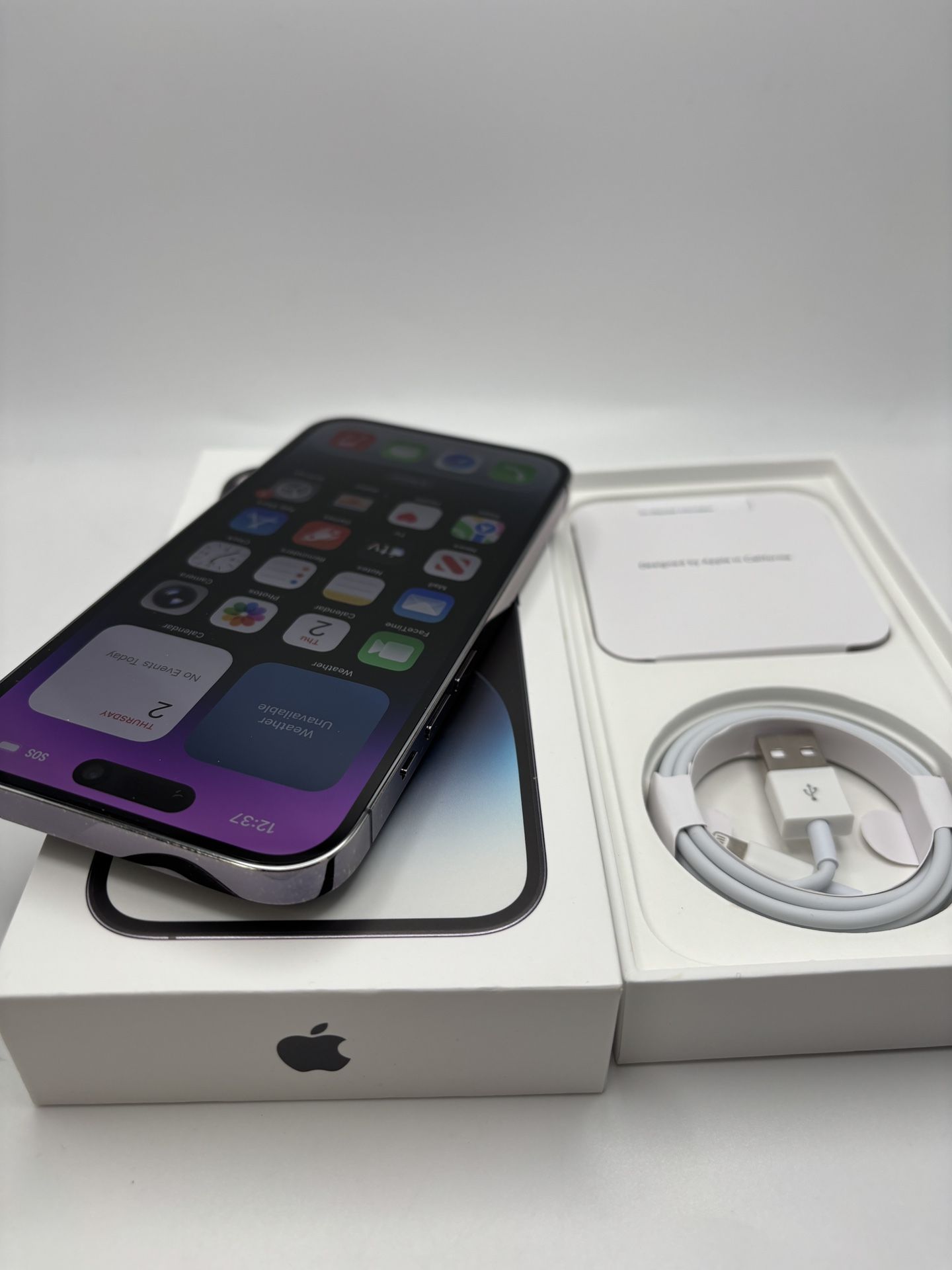 Purple iPhone 14 Pro 128gb unlocked for any carrier battery health 