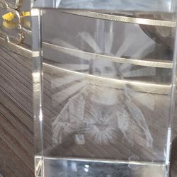 3D Laser Etched Jesus Religion Glass Paperweight 3" x 2"