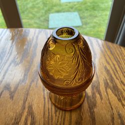 Tiara vintage Amber candle Holder