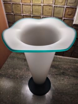 Mid Century Frosted Glass Flower Vase