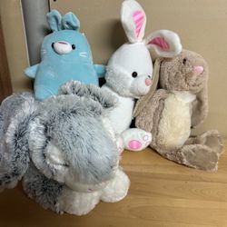 Bunny stuffies bundle of four 