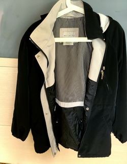 Women Black Coat Jacket  With Detachable Hood Size M(8-10)