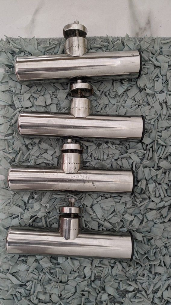 Stainless steel clamp-on fishing rod holders