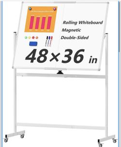 Mobile Whiteboard with Stand, 48" x 36"