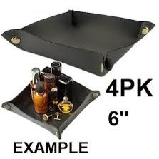 4 Pack Valet Tray PU Leather Jewelry Tray for Women and Man Portable Catchall Tr