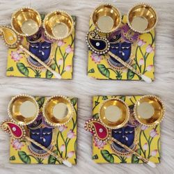 Haldi Kumkum Plate With Stick 