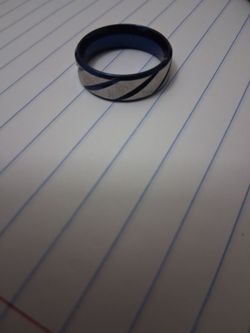 Blue and silver ring